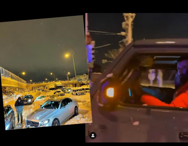 Ο Γιάννης Μπουρούσης απεγκλωβίζει κόσμο στην Αττική οδό