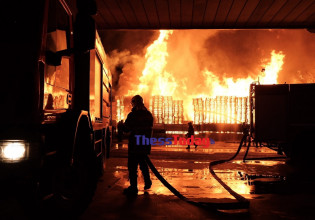 Θεσσαλονίκη: Μεγάλη φωτιά στα Διαβατά κοντά σε βενζινάδικο