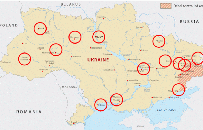 Ουκρανία: Η Ρωσία «σφυροκοπά» όλες τις μεγάλες πόλεις – Δείτε νέο χάρτη με τις πολεμικές επιχειρήσεις
