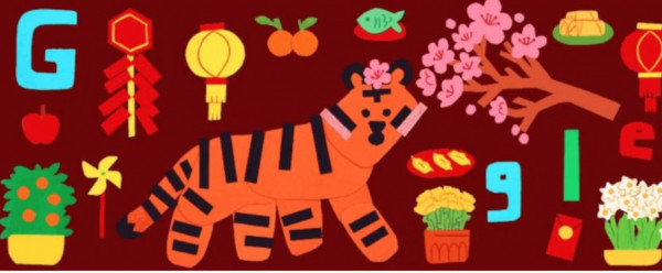 Google Doodle: Ξεκίνησε σήμερα το νέο σεληνιακό έτος της Τίγρης