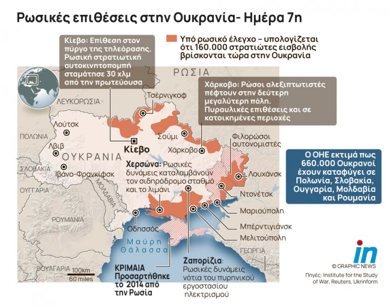 LIVE: Συνεχίζεται για έβδομη ημέρα ο πόλεμος στην Ουκρανία – Λεπτό προς λεπτό οι εξελίξεις