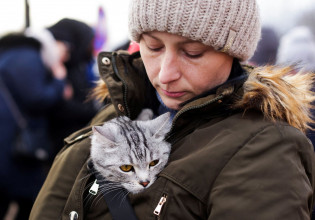 Πόλεμος στην Ουκρανία: Οι πολίτες αναζητούν ασφαλείς προορισμούς μαζί με τα κατοικίδιά τους