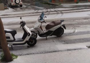 Κρήτη: Χαλάζι, χιόνια και κρύο – Κεραυνοί έκαναν τη νύχτα μέρα