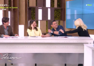 Ελένη Μενεγάκη: Έπεσε από την καρέκλα του την ώρα της εκπομπής ο Δημήτρης Ουγγαρέζος