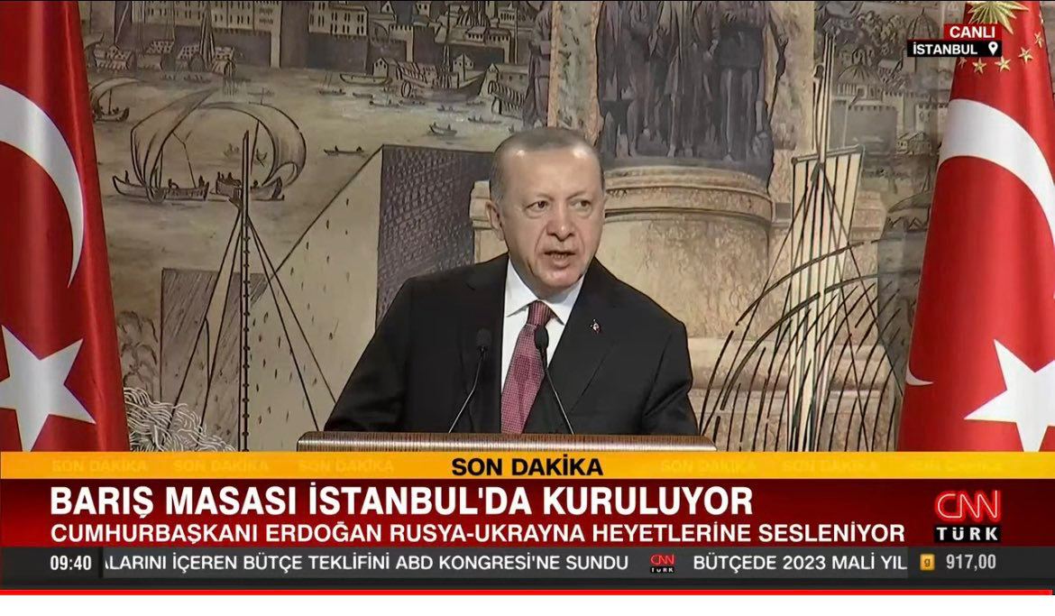 Ο Τούρκος πρόεδρος Ερντογάν μιλά στους διαπραγματευτές