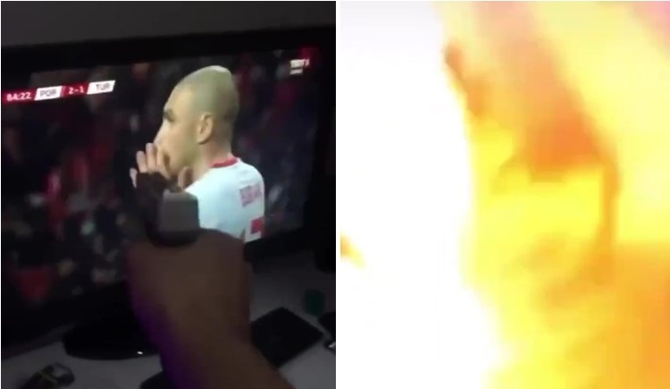 Τούρκος οπαδός πυροβόλησε την τηλεόραση όταν ο Γιλμάζ αστόχησε στο πέναλτι