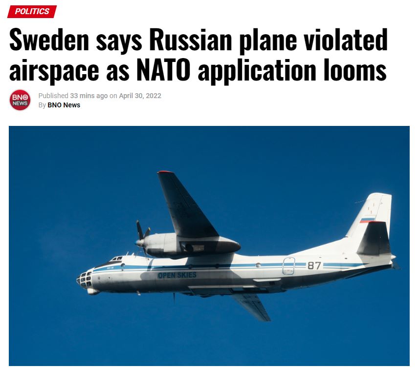 Σουηδία: Ρωσικό αναγνωριστικό αεροσκάφος παραβίασε τον σουηδικό εναέριο χώρο