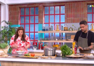 Ο Τίμος Ζαχαράτος μάς ετοιμάζει σπαγγέτι με γαρίδες, φέτα και ούζο