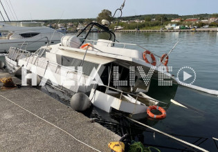 Κυλλήνη: Βυθίστηκε τουριστικό σκάφος στο λιμάνι