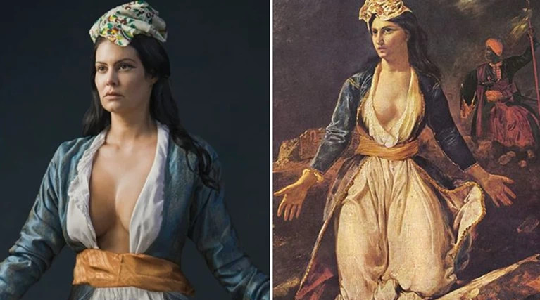 Μαρία Κορινθίου: Ποζάρει σαν την «Ελλάδα» του Ντελακρουά