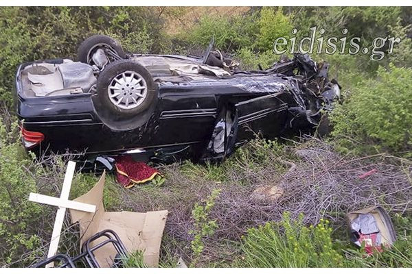 Κιλκίς: Σοβαρό τροχαίο με ανατροπή νεκροφόρας