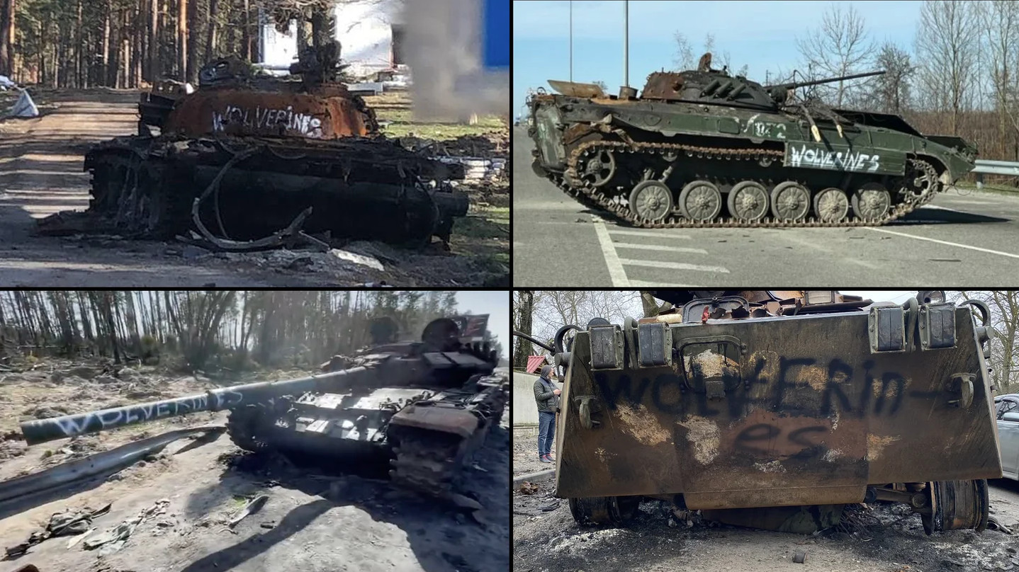 Πόλεμος στην Ουκρανία: Οι Ουκρανοί καταστρέφουν Ρωσικά τανκς και γράφουν «Wolverines»