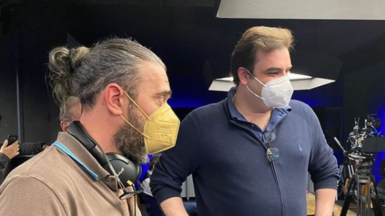 Κυριάκος Πιερρακάκης και Θοδωρής Λιβάνιος στα γυρίσματα του «Έτερος Εγώ»