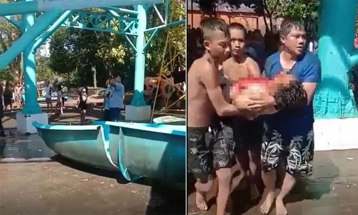 Ινδονησία: Κατέρρευσαν νεροτσουλήθρες σε water park – Τα παιδιά έπεφταν στο κενό