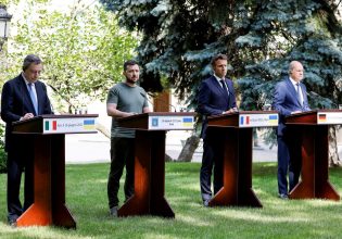 Ουκρανία: Μακρόν, Σολτς και Ντράγκι λένε «ναι» στην ένταξη της χώρας στην ΕΕ – Κυρώσεις και όπλα ζητά ο Ζελένσκι