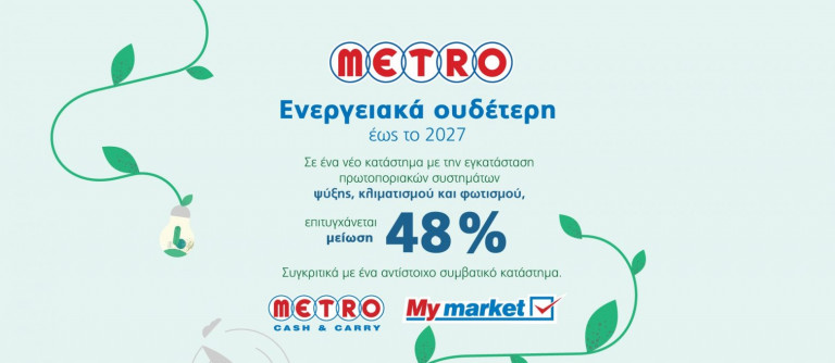 METRO ΑΕΒΕ: Ενεργειακά ουδέτερη έως το 2027