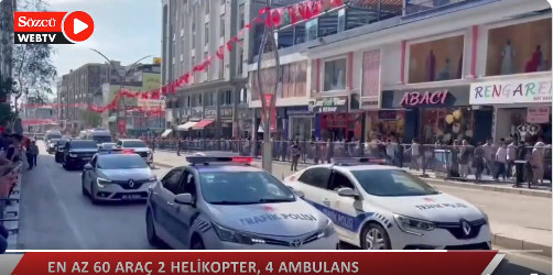 Συνοδεία Ερντογάν: Τουλάχιστον 60 οχήματα, 4 ασθενοφόρα, 1 πυροσβεστικό και 2 ελικόπτερα