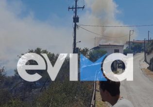 Μεγάλη φωτιά τώρα στον Κρεμαστό Εύβοιας