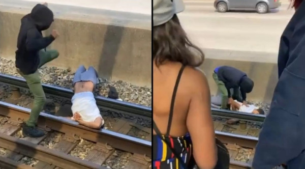 Άντρας έσωσε επιβάτη που είχε πέσει σε ηλεκτροφόρες γραμμές του τρένου