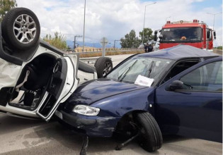 Πάτρα: Δύο τραυματίες σε τροχαίο – IΧ προσγειώθηκε στο καπό άλλου αυτοκινήτου