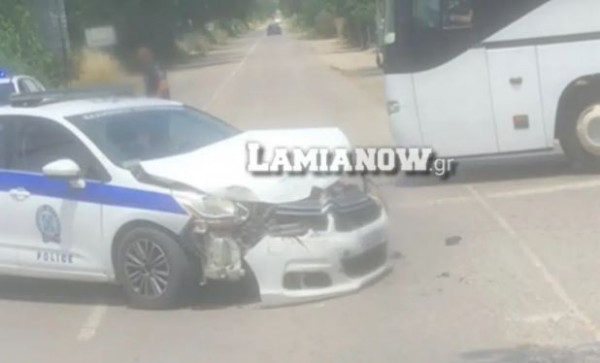 Λαμία: Τροχαίο με  περιπολικό – Συγκρούστηκε με αγροτικό