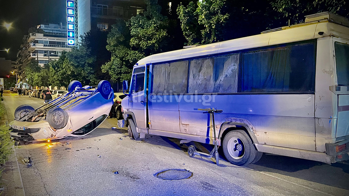 Θεσσαλονίκη: Έκλεψε λεωφορείο προκάλεσε σοβαρό τροχαίο και έγινε «καπνός»
