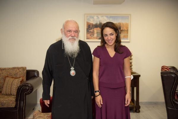 Συνάντηση της Δόμνας Μιχαηλίδου με τον Αρχιεπίσκοπο Ιερώνυμο