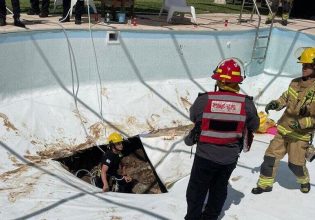 Τρύπα άνοιξε ξαφνικά σε πισίνα στη διάρκεια πάρτι εργασίας- «Ρούφηξε» ανθρώπους σε δευτερόλεπτα