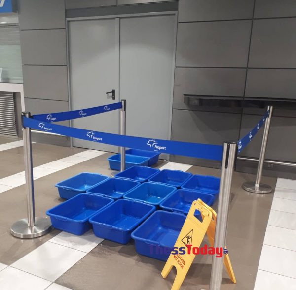 Θεσσαλονίκη: Έβρεξε και βγήκαν λεκάνες στο αεροδρόμιο Μακεδονία