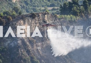 Φωτιά: Ανεξέλεκτη η πυρκαγιά στην Κορυφή Πύργου Ηλείας – Κινείται προς το χωριό