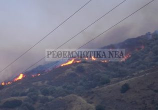 Φωτιά στο Ρέθυμνο: Αναζωπύρωση στον Δήμο Αγίου Βασιλείου λόγω των ισχυρών ανέμων