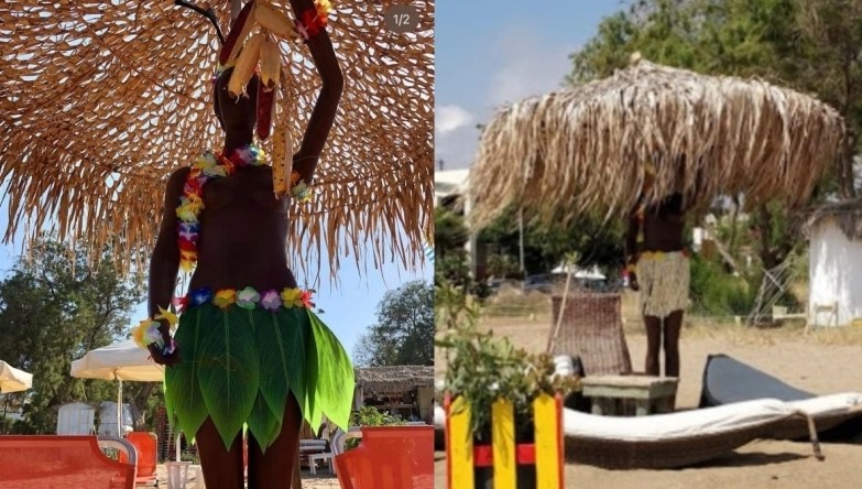 Κρήτη: Σάλος με φωτογραφία από beach bar – Μαύρες κούκλες κρατάνε ομπρέλες