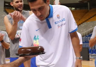 Τούρτα για τα γενέθλια του Νίκου Ζήση στην προπόνηση της Εθνικής (vid)