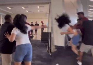 Χαμός σε αεροδρόμιο με μπουνιές και χαστούκια