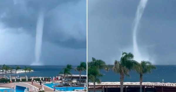 Χαλκιδική: Εντυπωσιακός υδροστρόβιλος κοντά στην ακτή