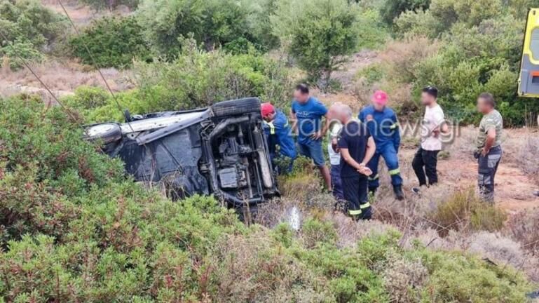 Κρήτη: Ανατροπή οχήματος με εγκλωβισμό οδηγού στα Χανιά