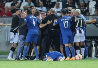 Απίστευτο: Έριξε αγκωνιά σε παίκτη της Λαμίας ο βοηθός του Λουτσέσκου