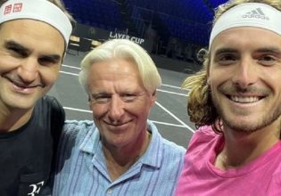 H προπόνηση του Τσιτσιπά με τον Φέντερερ (vid)