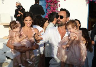 Τα λαμπερά βαφτίσια των διδύμων του Σάκη Τανιμανίδη και της Χριστίνας Μπόμπα στη Μύκονο