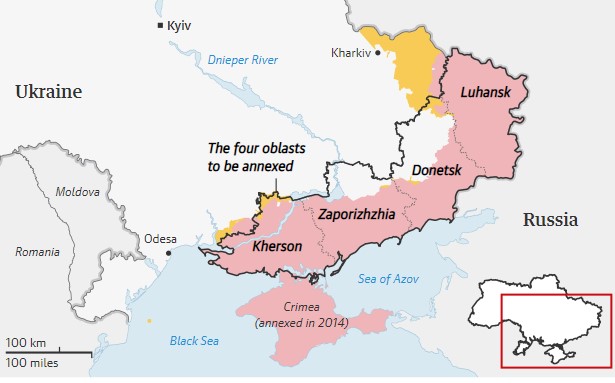 Ρωσία: Θα ενσωματώσει «de jure» τις περιοχές της Ουκρανίας που δεν ελέγχει