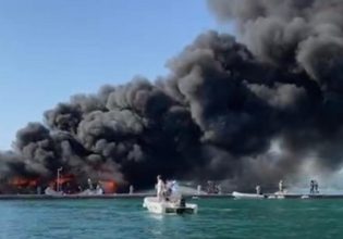 Κέρκυρα: Καίγονται τέσσερα σκάφη στη Μαρίνα Γουβιών – Μεγάλη επιχείρηση της Πυροσβεστικής