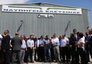 Μητσοτάκης από Ναυπηγεία Ελευσίνας: Εξασφαλίσαμε όλες τις θέσεις εργασίας – Ήρθαν 200 εκατομμύρια επενδύσεις