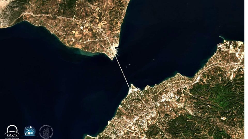 Copernicus: Εντυπωσιακή εικόνα της γέφυρας Ρίου - Αντιρρίου από το διάστημα