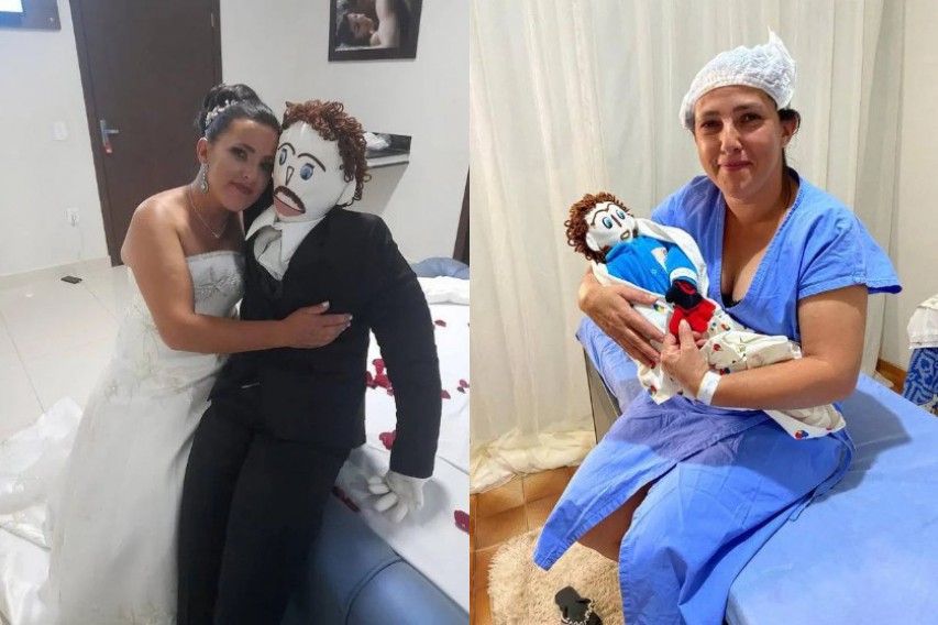 Γυναίκα που παντρεύτηκε πάνινη κούκλα και «γέννησε το παιδί τους», τώρα ισχυρίζεται πως την απατά