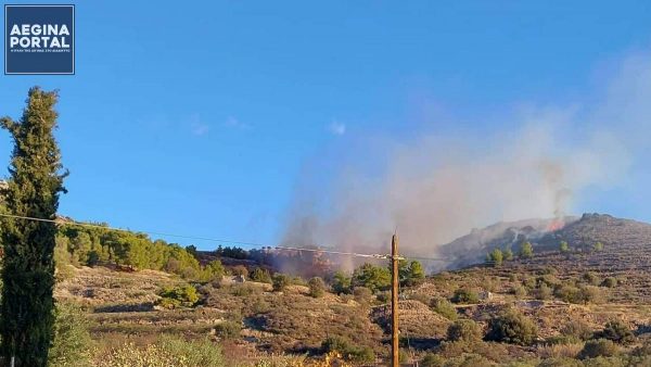 Φωτιά σε χαμηλή βλάστηση στην Αίγινα