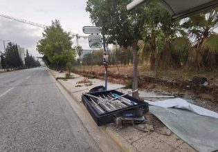 Κατεχάκη: Αυτοκίνητο έπεσε σε στάση λεωφορείου – Τραυματίστηκε ο οδηγός