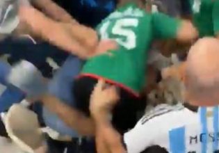 Εικόνες σοκ στο Κατάρ: Άγριο ξύλο ανάμεσα σε Αργεντινούς και Μεξικανούς