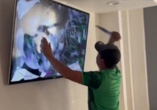 Αδιανόητο: Μεξικάνος οπαδός κατέστρεψε την τηλεόραση του με μαχαίρι μετά τον αποκλεισμό της χώρας από το Παγκόσμιο Κύπελλο