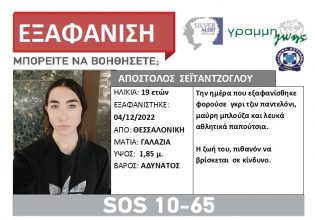 Θεσσαλονίκη: Συναγερμός για εξαφάνιση 19χρονου