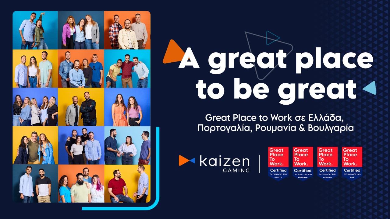 Kaizen Gaming: Για δεύτερη φορά αναδεικνύεται ως Great Place to Work